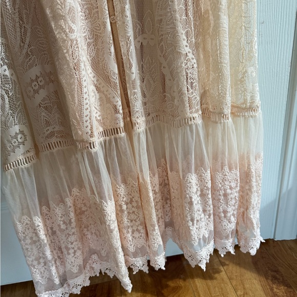 Torrid Size 2 Maxi Lace Button-Front Dress light peach ivory peach 🍑 - Picture 7 of 13